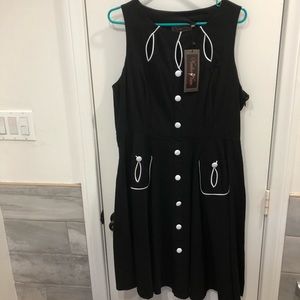 Voodoo Vixen Black Vintage Style Dress 4X